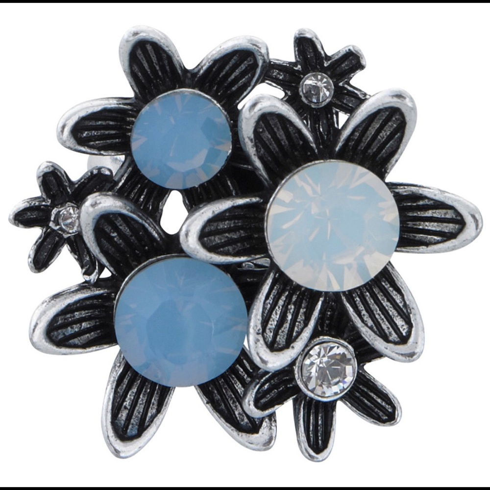 Shades of Blue Flower Cluster Ring-Boutique